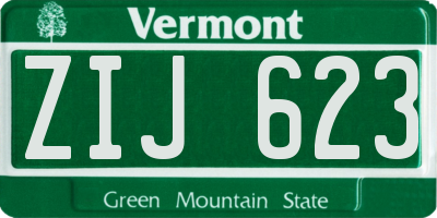 VT license plate ZIJ623