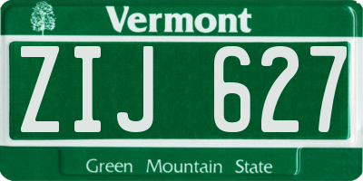 VT license plate ZIJ627