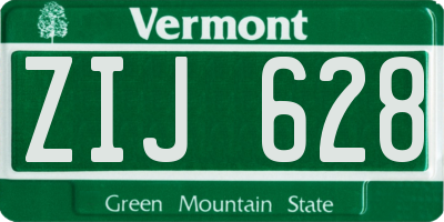 VT license plate ZIJ628