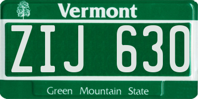 VT license plate ZIJ630
