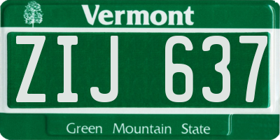 VT license plate ZIJ637