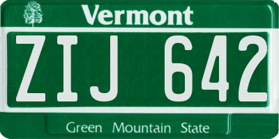 VT license plate ZIJ642