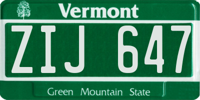 VT license plate ZIJ647