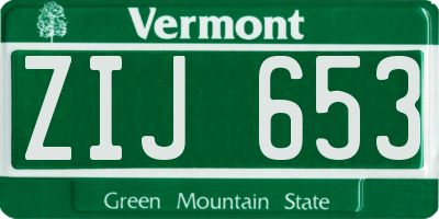 VT license plate ZIJ653