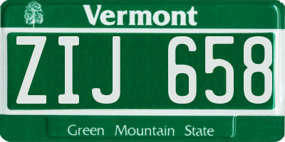 VT license plate ZIJ658