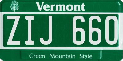 VT license plate ZIJ660
