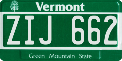 VT license plate ZIJ662