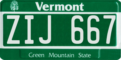 VT license plate ZIJ667