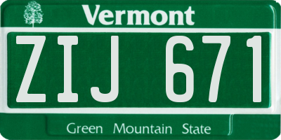 VT license plate ZIJ671