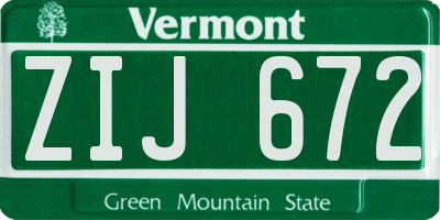 VT license plate ZIJ672