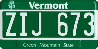 VT license plate ZIJ673