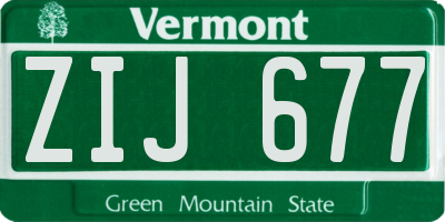 VT license plate ZIJ677