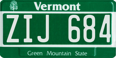 VT license plate ZIJ684