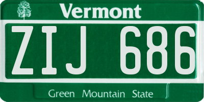 VT license plate ZIJ686