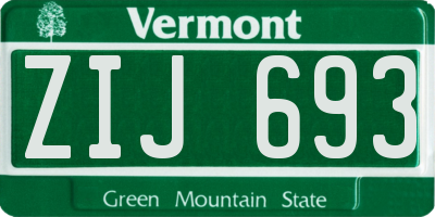 VT license plate ZIJ693