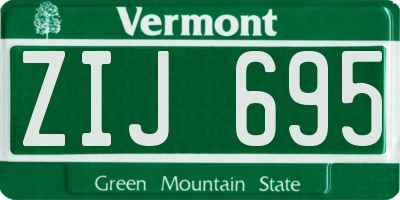VT license plate ZIJ695