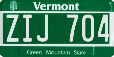 VT license plate ZIJ704