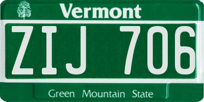 VT license plate ZIJ706