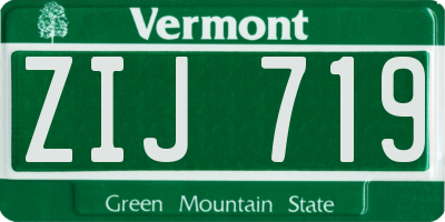 VT license plate ZIJ719