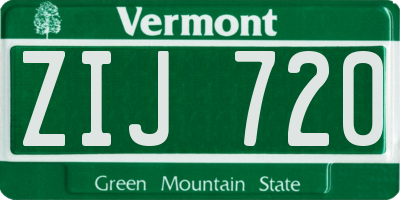 VT license plate ZIJ720