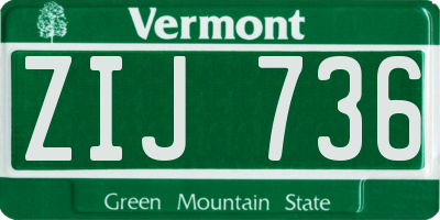 VT license plate ZIJ736