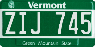 VT license plate ZIJ745