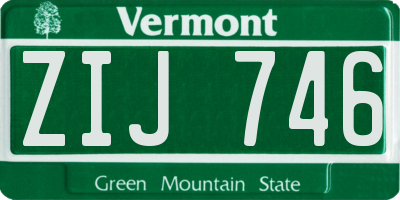 VT license plate ZIJ746