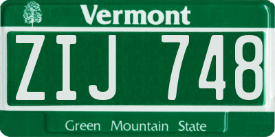 VT license plate ZIJ748