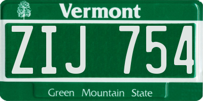 VT license plate ZIJ754