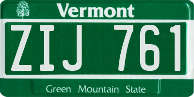 VT license plate ZIJ761