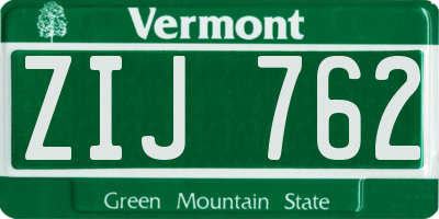 VT license plate ZIJ762