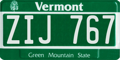 VT license plate ZIJ767