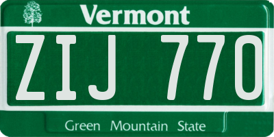 VT license plate ZIJ770