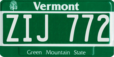 VT license plate ZIJ772