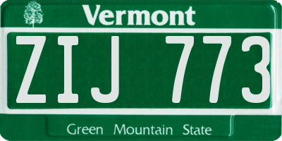 VT license plate ZIJ773