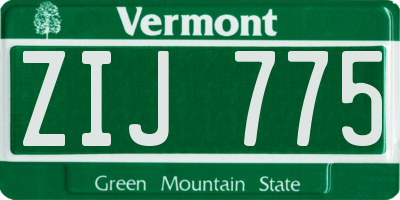 VT license plate ZIJ775