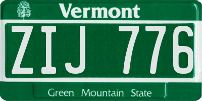 VT license plate ZIJ776