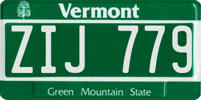 VT license plate ZIJ779