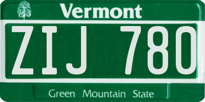 VT license plate ZIJ780