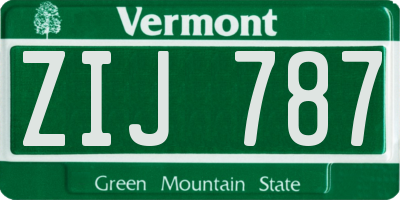 VT license plate ZIJ787