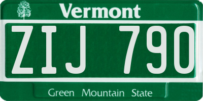 VT license plate ZIJ790