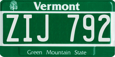 VT license plate ZIJ792