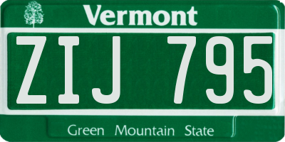 VT license plate ZIJ795