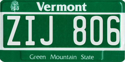 VT license plate ZIJ806