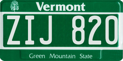 VT license plate ZIJ820
