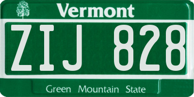 VT license plate ZIJ828