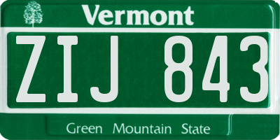 VT license plate ZIJ843