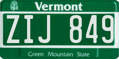 VT license plate ZIJ849
