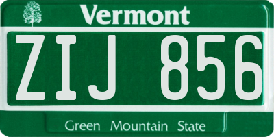 VT license plate ZIJ856