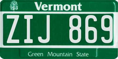 VT license plate ZIJ869